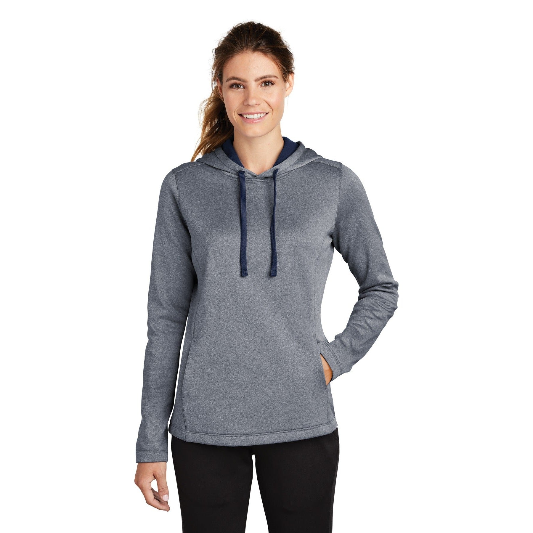 Sport-Tek-Sport-Tek ® Women's PosiCharge ® Sport-Wick ® Heather Fleece Hooded Pullover. LST264-MedTech-4